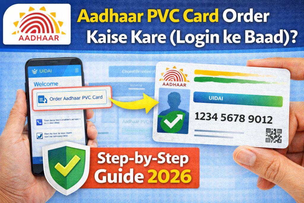 π Aadhaar PVC Card Order Kaise Kare (Login ke Baad) β Complete Guide 2026 pvc